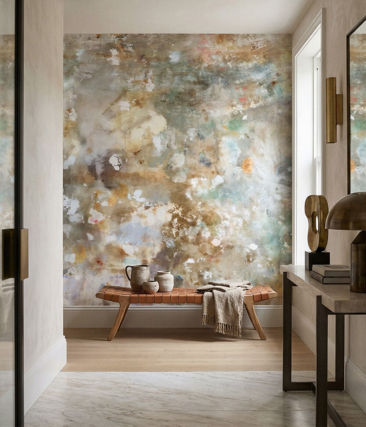 Elegant completed wallpaper installation in a Jacksonville-style interior